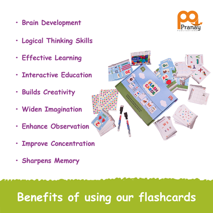 Pranay Publications Flash Cards for Kids | Pre Schooling Kit | 300 Laminated Reusable Activity Flash Cards | Home Schooling Kit | Educational Cards | Gift for Kids | 600 Activities